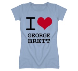 George Brett Kansas Sports I Love Heart Ladies Tee T Shirt