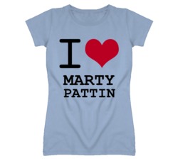Marty Pattin Kansas Sports I Love Heart Ladies Tee T Shirt