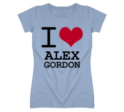 Alex Gordon Kansas Sports I Love Heart Ladies Tee T Shirt