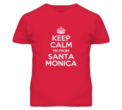 Santa Monica Los Angeles California Keep Calm Parody T Shirt