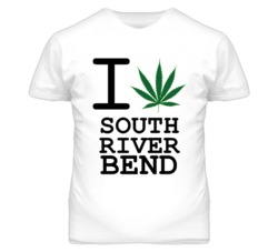 South River Bend Missouri I Heart Love Weed Marijuana Green T Shirt