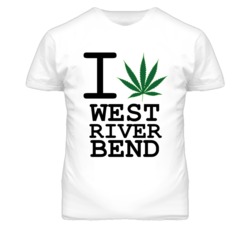 West River Bend Missouri I Heart Love Weed Marijuana Green T Shirt