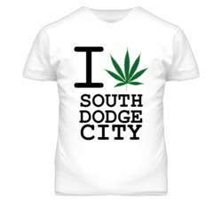 South Dodge City Kansas I Heart Love Weed Marijuana Green T Shirt