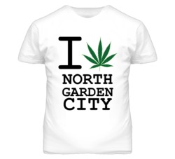 North Garden City Kansas I Heart Love Weed Marijuana Green T Shirt