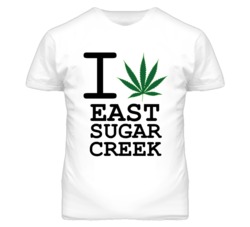 East Sugar Creek Missouri I Heart Love Weed Marijuana Green T Shirt