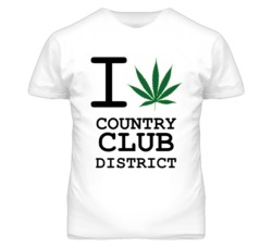 Country Club District Kansas I Heart Love Weed Marijuana Green T Shirt