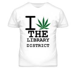The Library District Kansas I Heart Love Weed Marijuana Green T Shirt