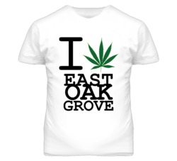 East Oak Grove Missouri I Heart Love Weed Marijuana Green T Shirt