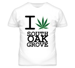 South Oak Grove Missouri I Heart Love Weed Marijuana Green T Shirt