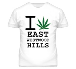 East Westwood Hills Kansas I Heart Love Weed Marijuana Green T Shirt