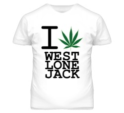 West Lone Jack Missouri I Heart Love Weed Marijuana Green T Shirt