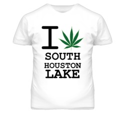 South Houston Lake Missouri I Heart Love Weed Marijuana Green T Shirt