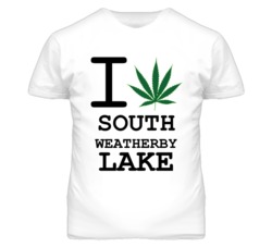 South Weatherby Lake Missouri I Heart Love Weed Marijuana Green T Shir