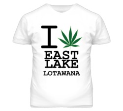 East Lake Lotawana Missouri I Heart Love Weed Marijuana Green T Shirt