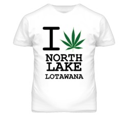 North Lake Lotawana Missouri I Heart Love Weed Marijuana Green T Shirt