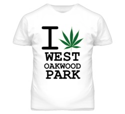 West Oakwood Park Missouri I Heart Love Weed Marijuana Green T Shirt