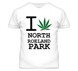North Roeland Park Kansas I Heart Love Weed Marijuana Green T Shirt