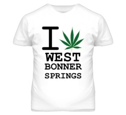 West Bonner Springs Kansas I Heart Love Weed Marijuana Green T Shirt