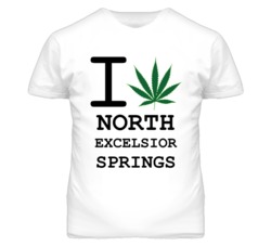 North Excelsior Springs Missouri I Heart Love Weed Marijuana Green T S