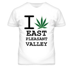 East Pleasant Valley Missouri I Heart Love Weed Marijuana Green T Shir
