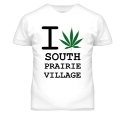 South Prairie Village Kansas I Heart Love Weed Marijuana Green T Shirt