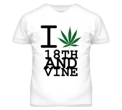 18th and Vine Kansas I Heart Love Weed Marijuana Green T Shirt