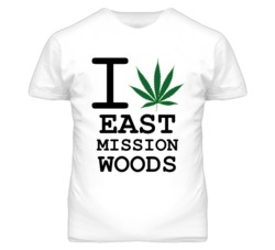 East Mission Woods Kansas I Heart Love Weed Marijuana Green T Shirt