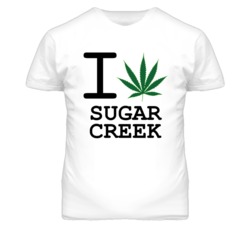 Sugar Creek Missouri I Heart Love Weed Marijuana Green T Shirt