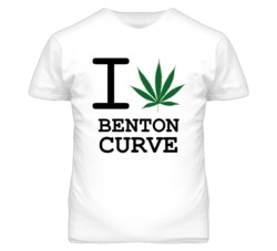 Benton Curve Kansas I Heart Love Weed Marijuana Green T Shirt