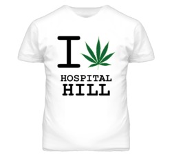 Hospital Hill Kansas I Heart Love Weed Marijuana Green T Shirt