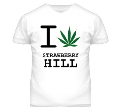 Strawberry Hill Kansas I Heart Love Weed Marijuana Green T Shirt