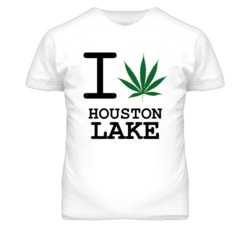 Houston Lake Missouri I Heart Love Weed Marijuana Green T Shirt