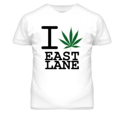 East Lane Kansas I Heart Love Weed Marijuana Green T Shirt
