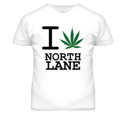 North Lane Kansas I Heart Love Weed Marijuana Green T Shirt