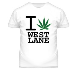 West Lane Kansas I Heart Love Weed Marijuana Green T Shirt
