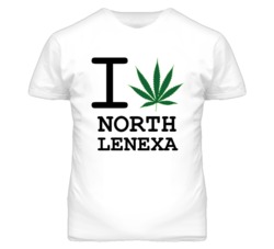 North Lenexa Kansas I Heart Love Weed Marijuana Green T Shirt
