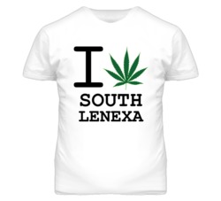 South Lenexa Kansas I Heart Love Weed Marijuana Green T Shirt
