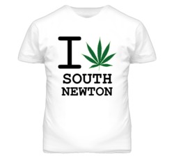 South Newton Kansas I Heart Love Weed Marijuana Green T Shirt