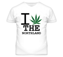 The Northland Kansas I Heart Love Weed Marijuana Green T Shirt