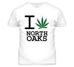 North Oaks Missouri I Heart Love Weed Marijuana Green T Shirt