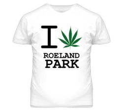 Roeland Park Kansas I Heart Love Weed Marijuana Green T Shirt