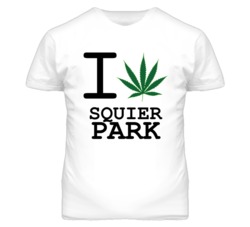 Squier Park Kansas I Heart Love Weed Marijuana Green T Shirt