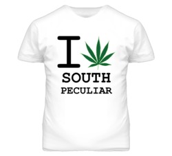 South Peculiar Missouri I Heart Love Weed Marijuana Green T Shirt