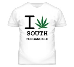 South Tonganoxie Kansas I Heart Love Weed Marijuana Green T Shirt