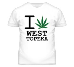 West Topeka Kansas I Heart Love Weed Marijuana Green T Shirt