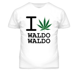 Waldo Waldo Kansas I Heart Love Weed Marijuana Green T Shirt