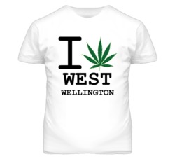 West Wellington Missouri I Heart Love Weed Marijuana Green T Shirt