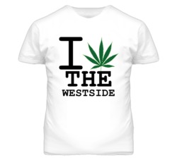 The Westside Kansas I Heart Love Weed Marijuana Green T Shirt