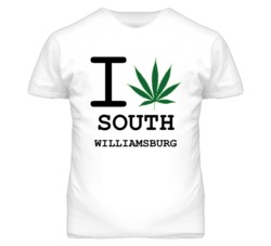 South Williamsburg Kansas I Heart Love Weed Marijuana Green T Shirt