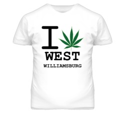 West Williamsburg Kansas I Heart Love Weed Marijuana Green T Shirt